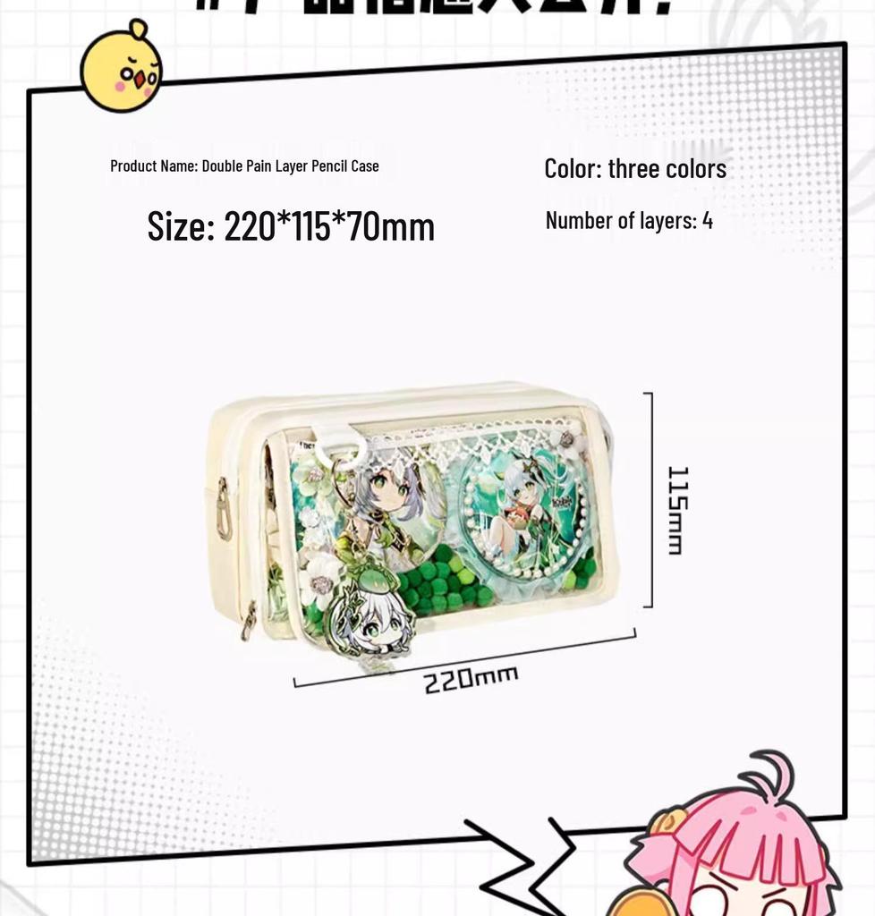 Large-Capacity Transparent Pencil Case for Girls - Souvenir Set