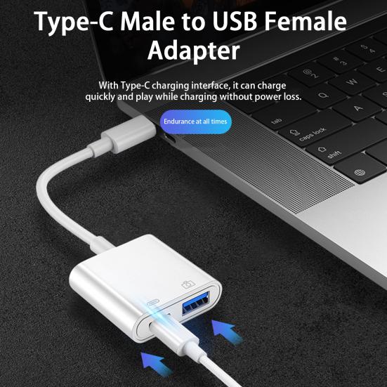 

Адаптер Otg с зарядным устройством для чтения карт типа C Play Plug и портом Многоцелевой штекер 500 мА к USB