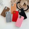 Velvet Winter Fabric Phone Case For Iphone 13 12 Mini 11 14 Pro Max Xs Xr 8 7 6s Plus Soft Warm Fur Hairy Fuzzy Plush Back Cover