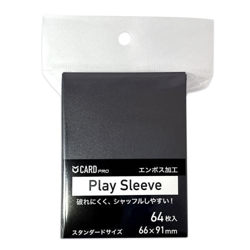 CARD PRO Play Sleeves, Embossed, for Standard and Regular Cards, Single Sleeve Recommended, 64 Sleeves Per Pack (C. Black, 66 X 91mm)