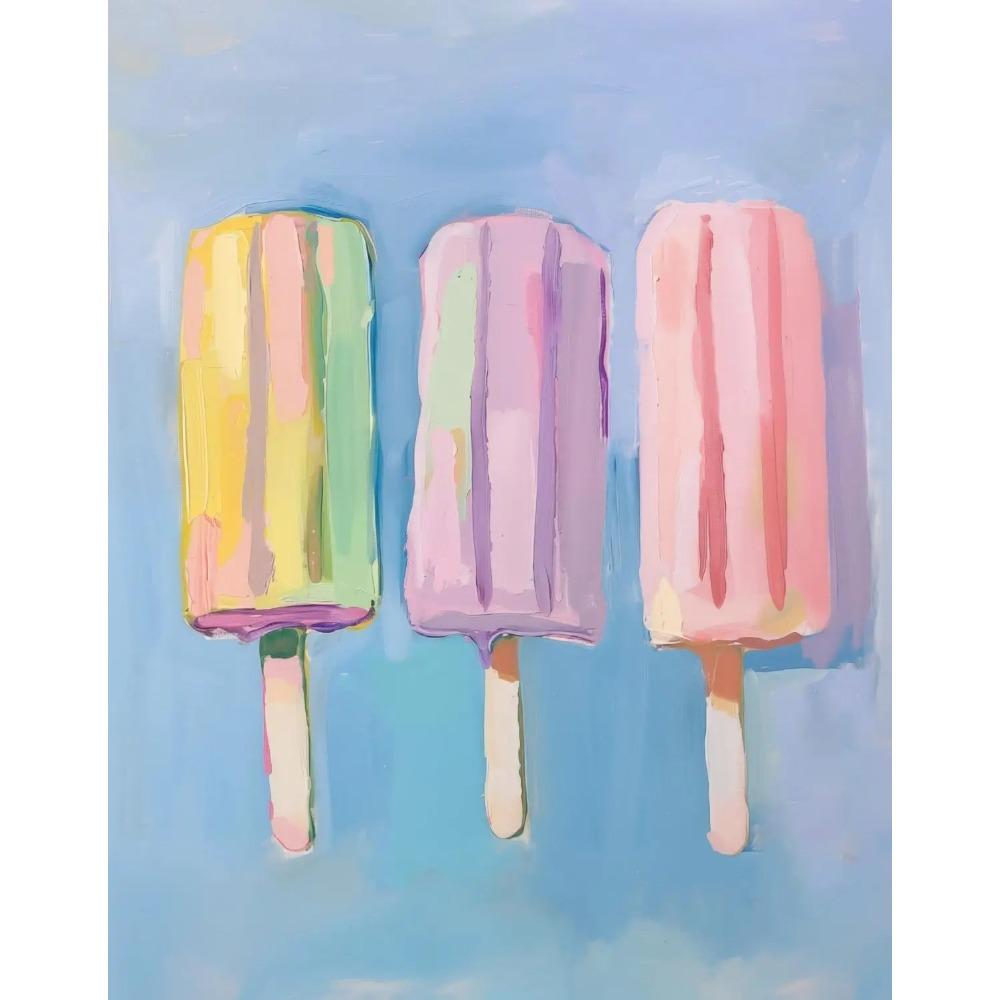 Colorful Summer Popsicle Poster Still Life Dining Room Breakfast Food Prints Canvas Painting Wall Art Picture Home Kitchen Decor