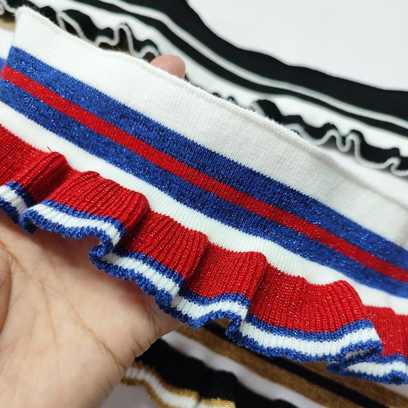 Striped Rib Cuffs Fabric Hoodie Garment Collar Bottom Hem Decor Knit Fungus Webbing Cuffs Clothing Sewing Accessories 40x6cm/pc