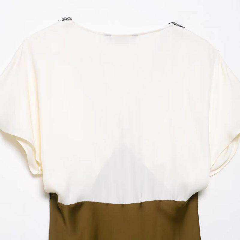 Araltay New Arrival Fashion Style Women's Clothing Fashion Color Contrast Lace Silk Satin Texture Midi Skirt Dress 1165177