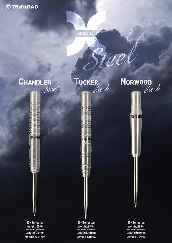 TRiNiDAD Steel Hard Tungsten X-Tucker Darts, 52.0mm,