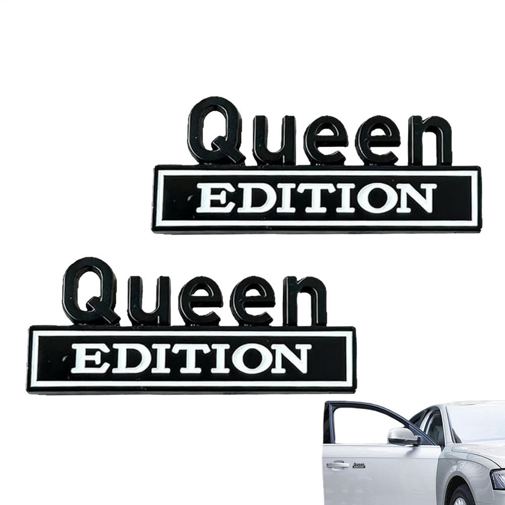 Queen Edition 3D Sticker 2 Pieces Metal 3D Waterproof Bumper Decals Queen Edition Metal Car Emblem For Trucks SUVs Motorcycle
