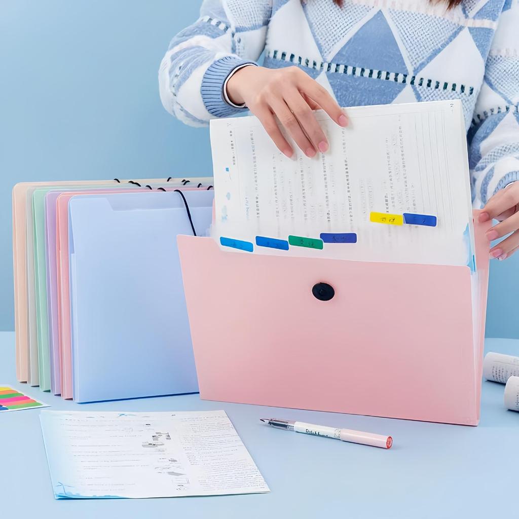 A4 Faltordner - Große Kapazität Mehrschichtig für Schüler mit Einsteckfächern