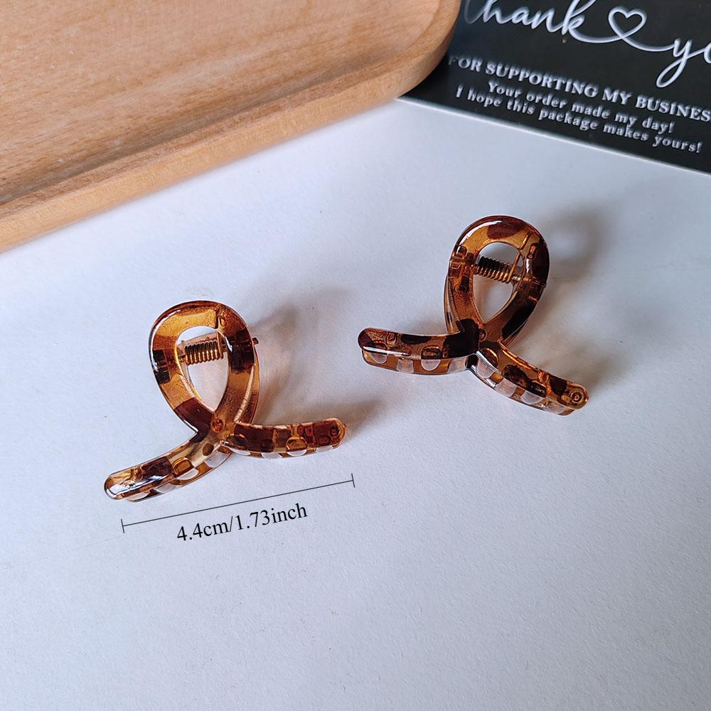 

Ретро маленький кофейный леопардовый принт акула зажим нишевый высококачественный стиль зажим для волос аксессуар 2PC леопардовый коготь для волос для женщин