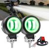 Ygmylandbb Motorcycle LED Fog Lights with Squid Motorcycle Daytime Running LED Work Auxiliary Green High Switch Rings, Headlights, Lights, Spotlights,