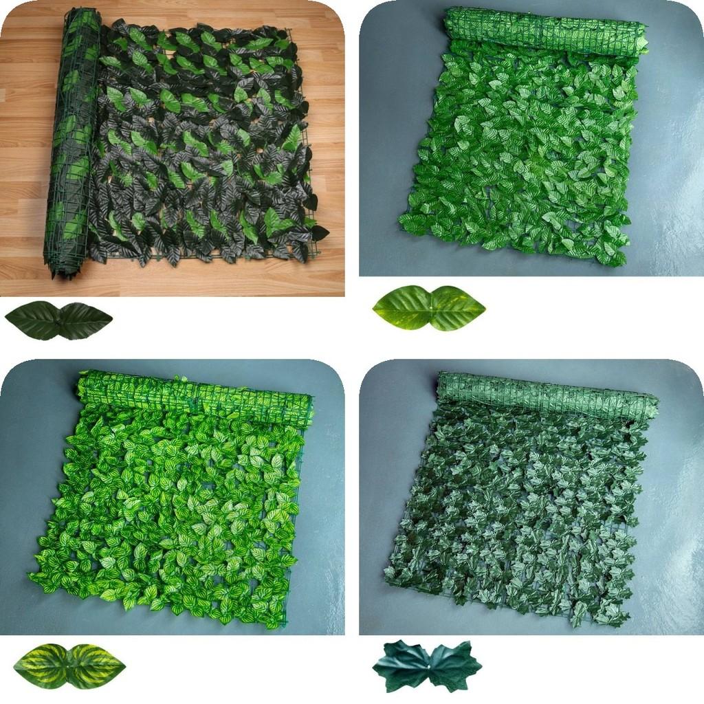 Faux Leaf Ivy Artificial Hedge Fence Privacy Screening Garden Wall Green Cover