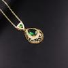Heart Shaped Water Drop Necklace and Earrings Set European and American Jewelry Three Piece Set Bridal Jewelry Set