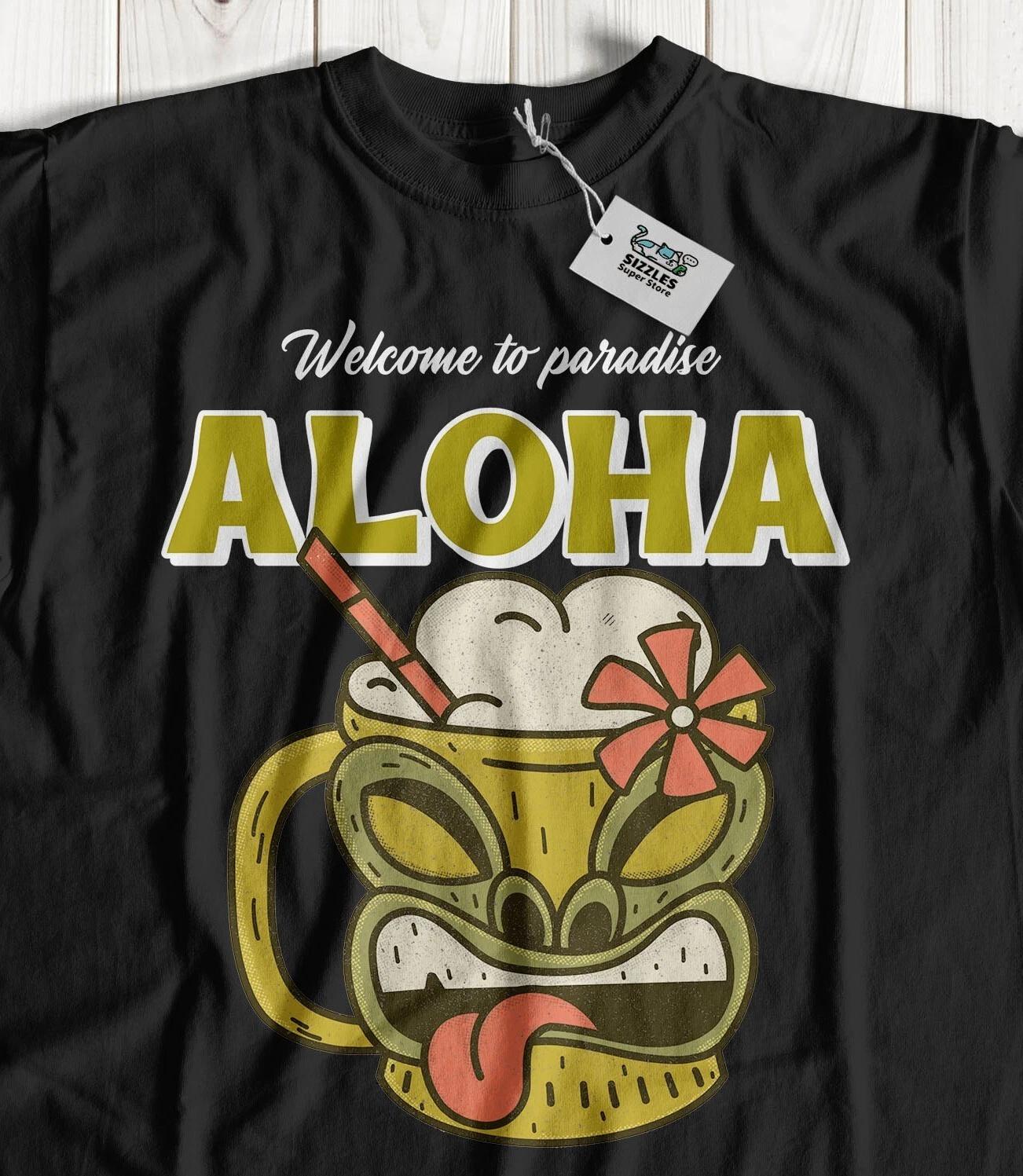Paradise Aloha! Unisex Hawaiian Tiki T-Shirt Hawaii Holiday Gifts S