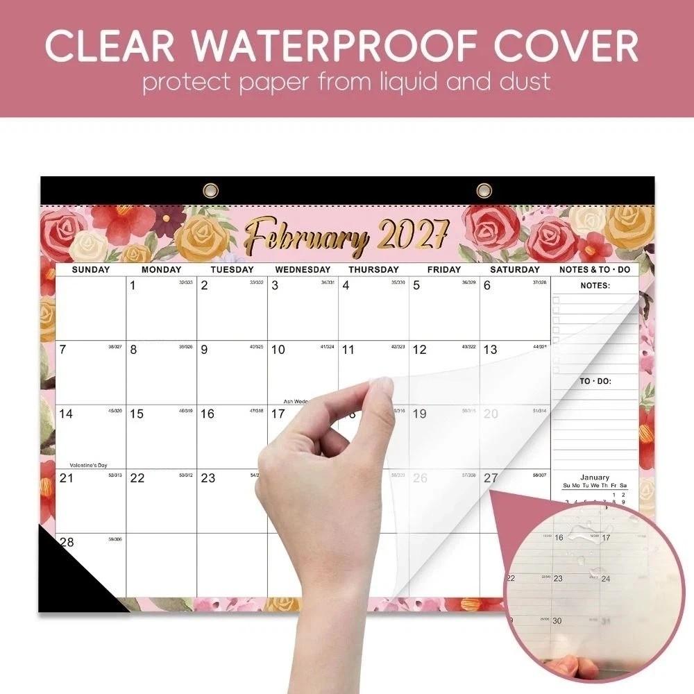 2027 English Calendar with Hanging Hole Calendar Planner Practical Wall Calendar  Home Decoration