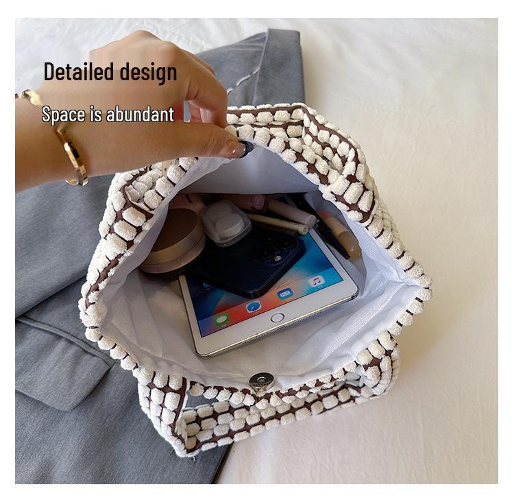 Adorable Plaid Bento Handbag: Japanese Korean Style for Commuting & Outings