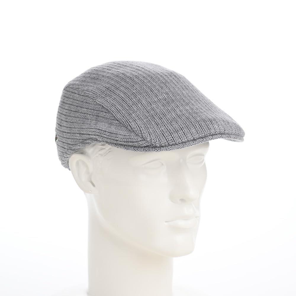 LACOSTE Rib Knit Hunting Cap for Men and Size Women, Gray, F, L1284, lwh1284-grey-F