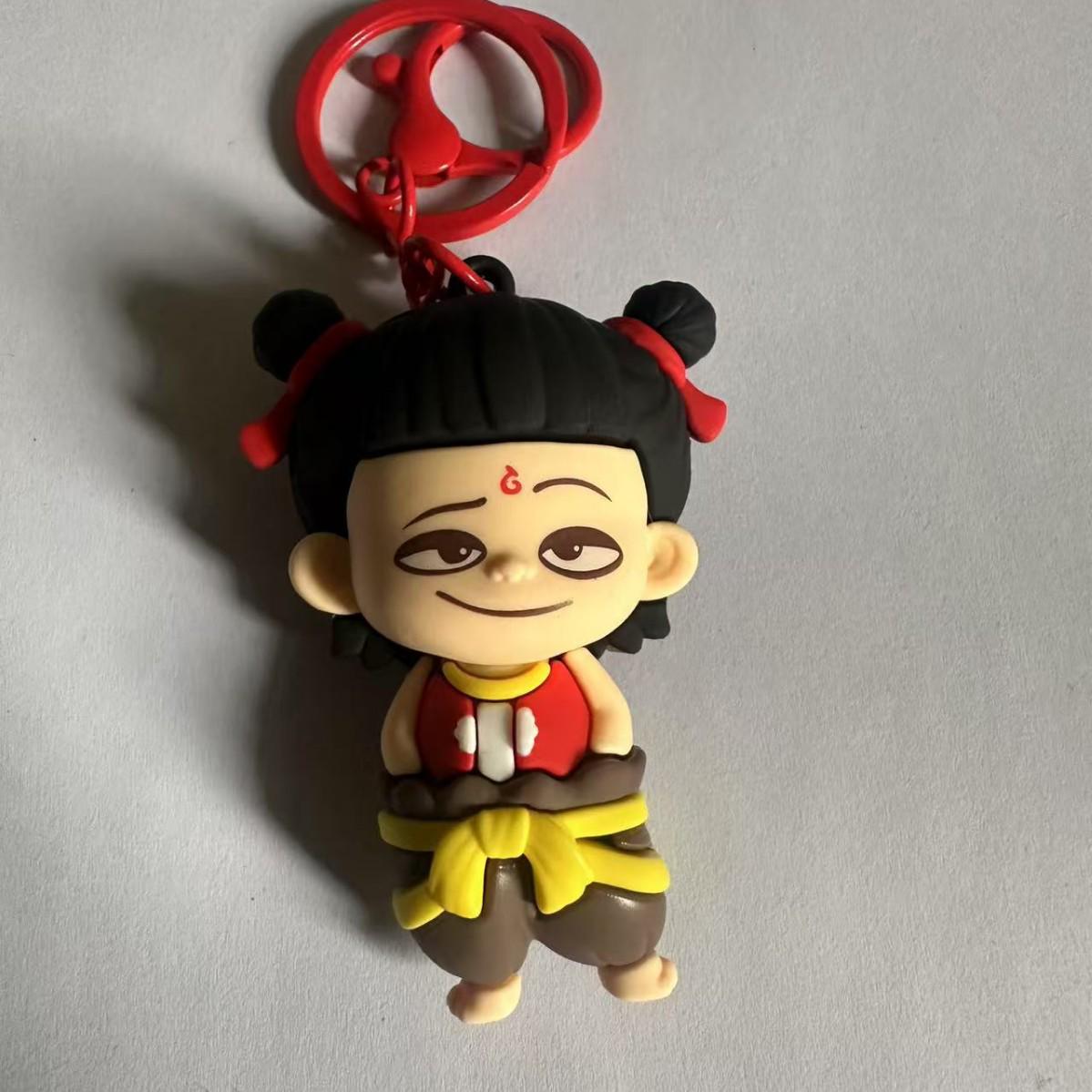 Nezha Cartoon Hand-Painted Figure Keychain Pendant 3 Variants