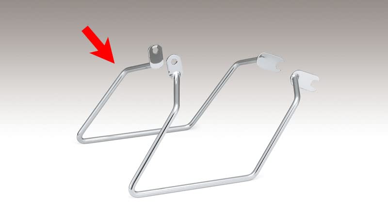 Boční držák brašny Kijima na kolo, ocel, chromovaný povrch, levá strana, SR400/500 210-461