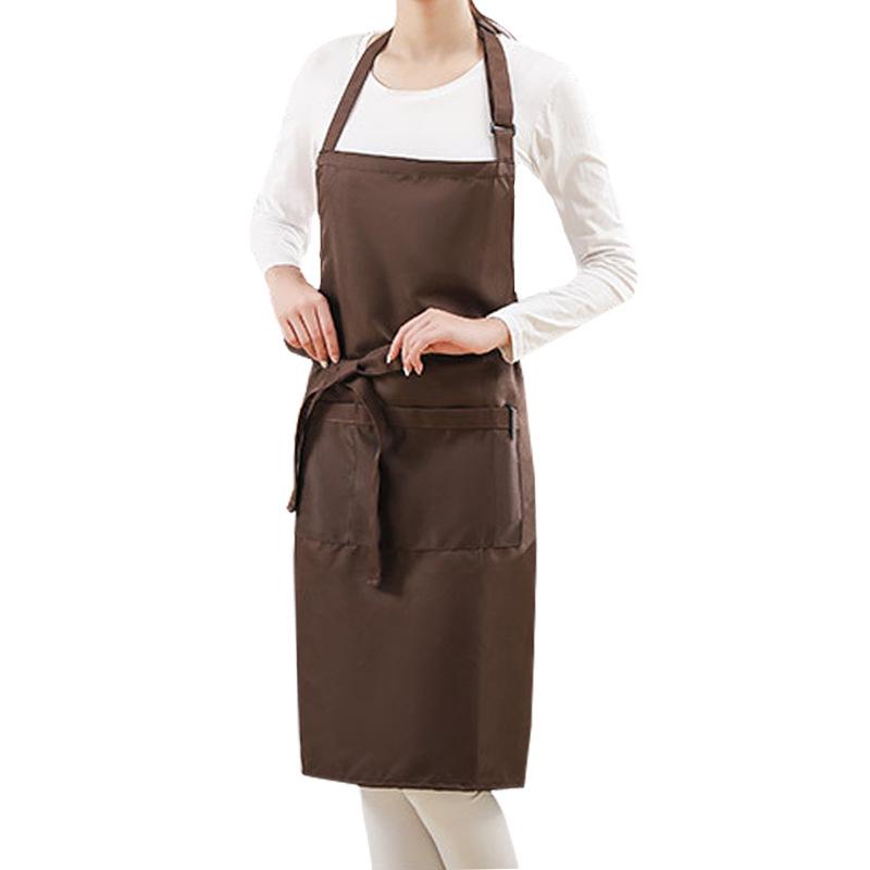 Extra Long Waterproof Oil-Proof Polyester-Cotton Apron with Adjustable Halter