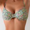 European and American split swimsuit for women, sophisticated floral floral sexy halter tie swimsuit, beach bikini