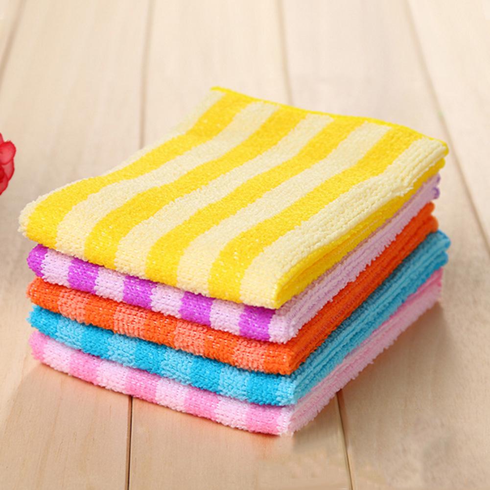 Home & Garden 5PCS Square Microfiber Dishcloth Kitchen Washing Cleaning