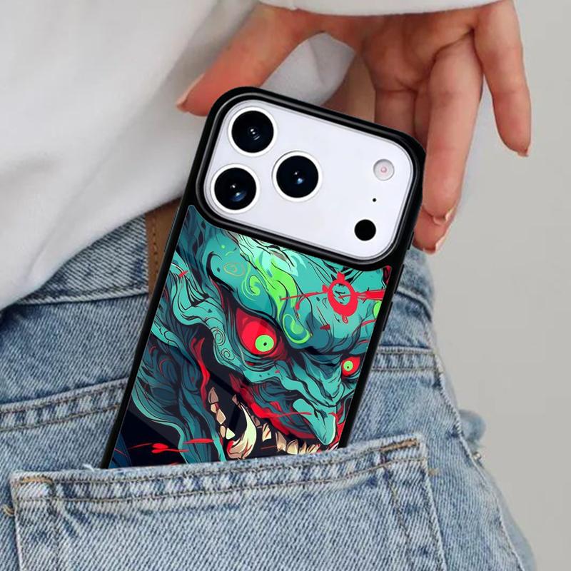 Samurai Oni Mask Phone Case for iPhone 17ProMax 12 13 14 15 16e 17 Pro Max Plus Air Cover