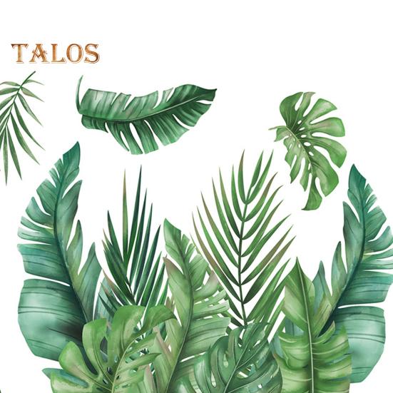 1 Sheet Toilet Sticker Self-Adhesive Waterproof No Trace Green Plant Leaves Mural Wall Sticker Decal Bathroom Toilet Decor