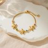 18K Gold Zircon Starfish Bracelet for Women - High-End Titanium Stainless Steel Jewelry