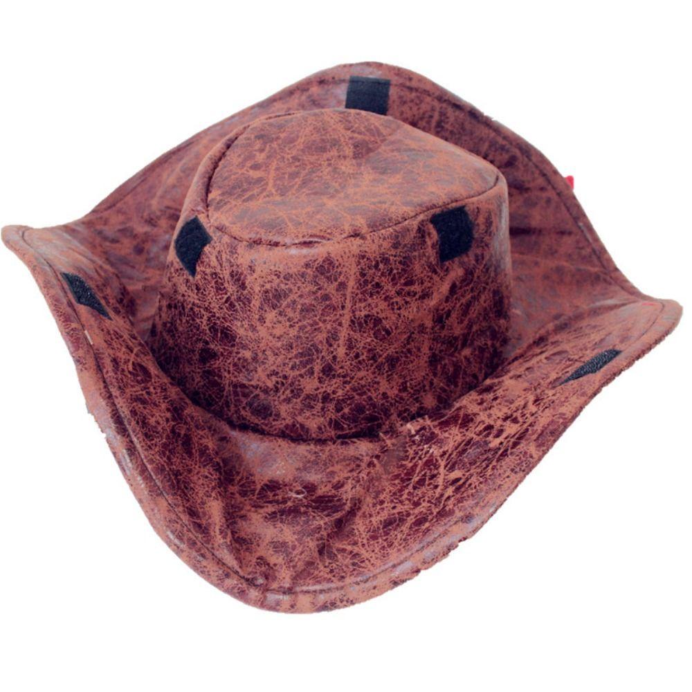 Adult Brown Pirate Captain Cap Holiday Party Vintage Tricorn Hat Pirate Cowboy Hat Men Headwear