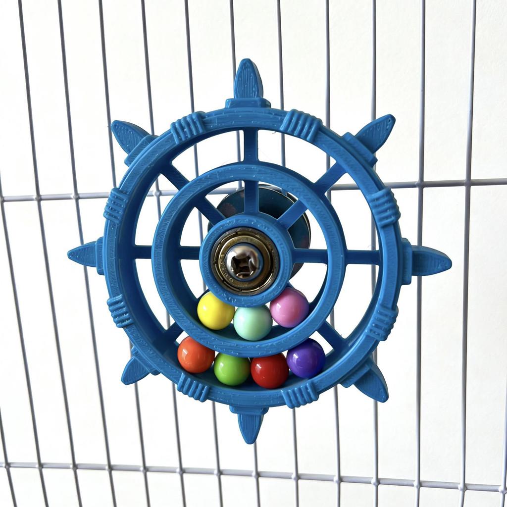 Colorful Bead Parrot Toy: Fun Decompression Turntable for Birdcages
