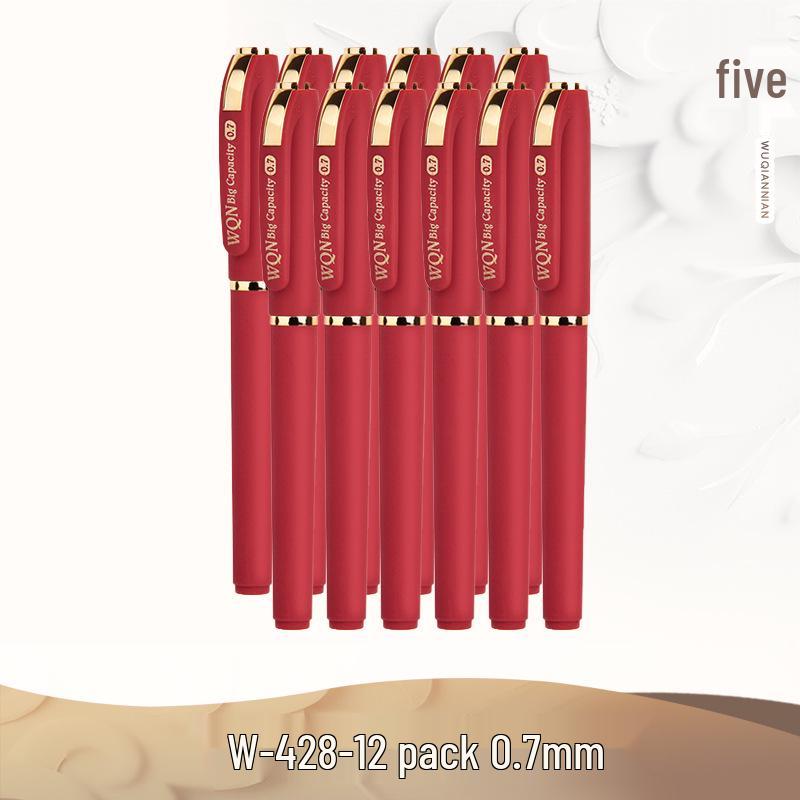 Five Thousand Years 0.7mm Red Ballpoint & 0.5mm Gel Click Pen for Homework Grading