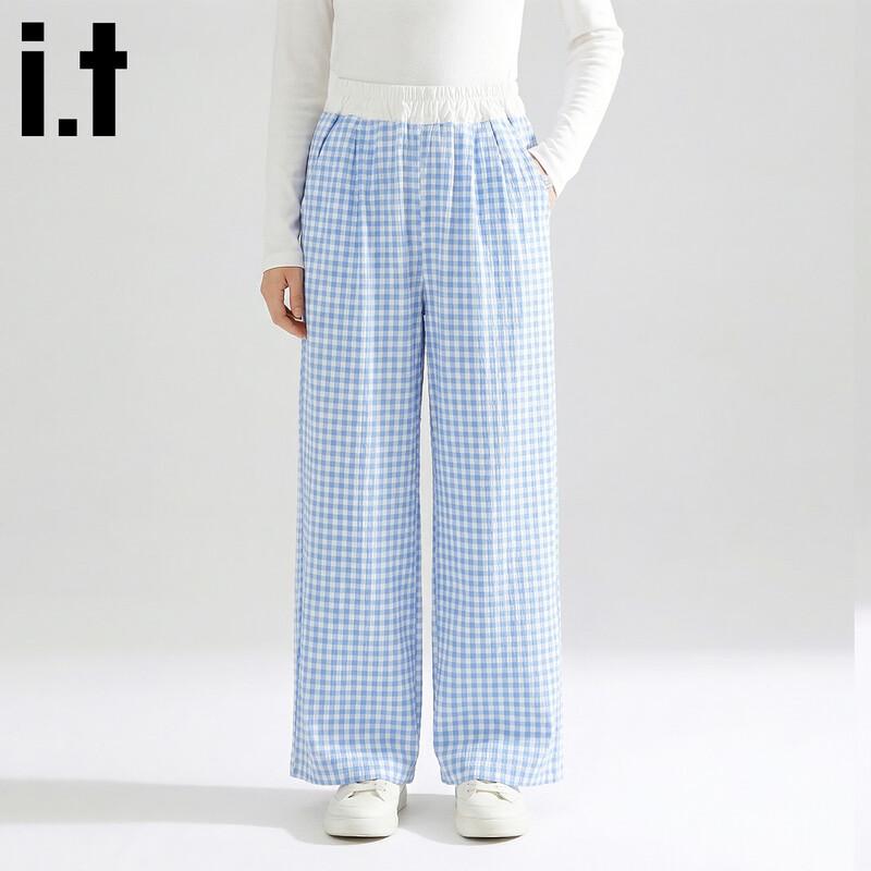 Izzue Kids Loose Plaid Wide-Leg Pants 140/60