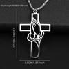 A Stainless Steel Pendant Cross Necklace Is A Religious Prayer Jewelry Talisman For Men Believers As A Gift.