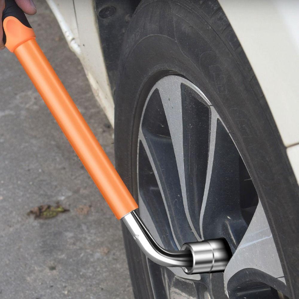 Extended Telescopic Tire Wrench Torque Socket Adjustable Wheel Nut L-Shaped Wrench Steel Construction Thickened Retractable