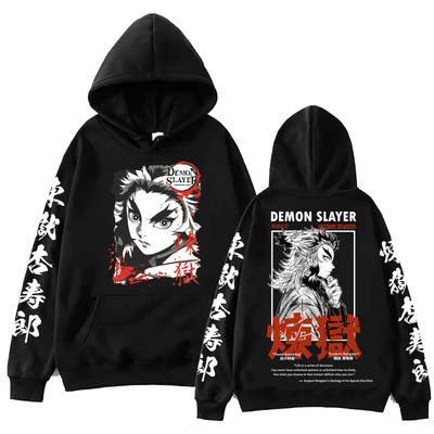 Anime Demon Slayer Kyojuro Rengoku Hoodie Harajuku Pullover Tops Man Woman Sweatshirt Fans Gift