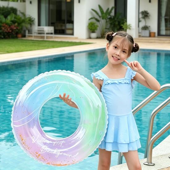 Kids Adults Swim Ring Inflatable Leakproof Thickened PVC Summer Outdoor Swimming Pool Float Tube Toy Beach Party Supplies