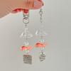 Transparent Keychain Cute Goldfish Wind Chime Pendant Keyring Mobile Phone Lanyard Bag Decorative Chain Kawaii Home Decorations