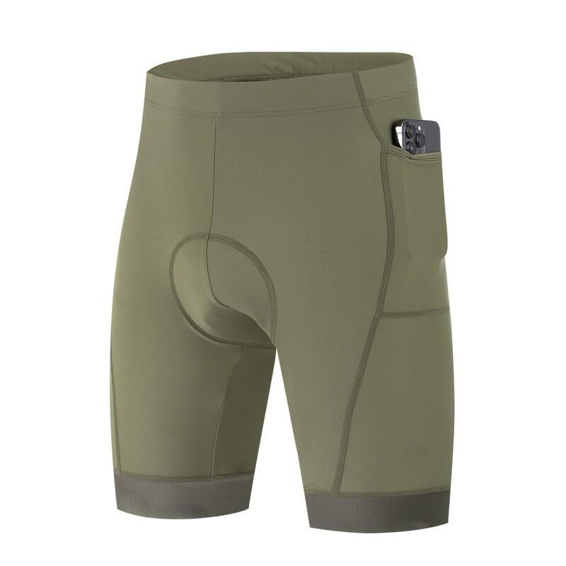 Men Women Cycling Shorts With Gel Pad Quick Dry Bike Pants Side Pockets Rear Zipper Pocket