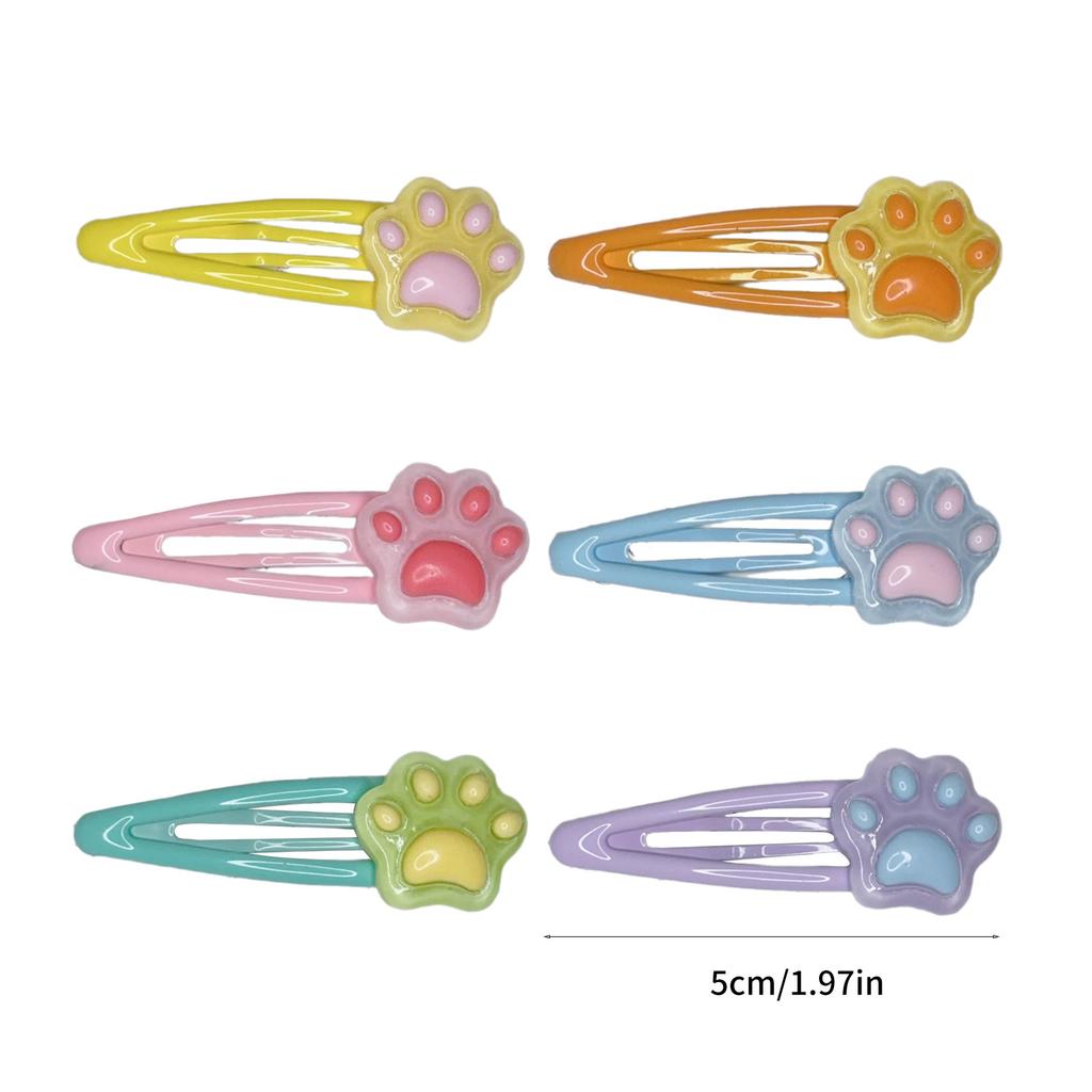 1pc/6PCS New Year Cat Paw Hair Clip for Girls Cute Cat Paw Shape Hair Barrettes Ponytail Bangs Hair Clip for Teens Girls