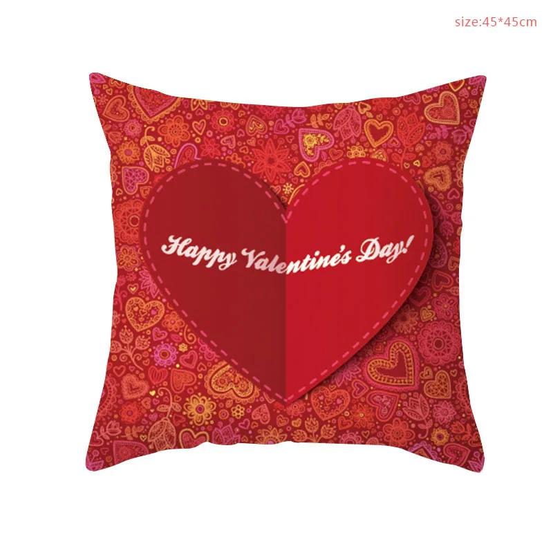 Red Love Valentine s Day Pillowcase Happy Valentine Party Decor For Home Wedding Party Decor Gifts Mr Mrs Love Weddings Decor 45x45cm