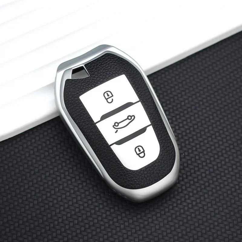 Tpu Leather Shell Fob Holder For Citroen C4 C6 C3-Xr Grand Ds Ds5 For Peugeot 308 408 508 2008 3008 4008 5008 Car Key Case Cover