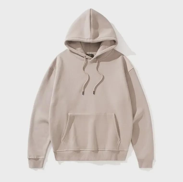 Unisex BF styl mikina s kapucí zimní svetr: Útulný samet, hořčicová a fluorescenční zelená, volný střih