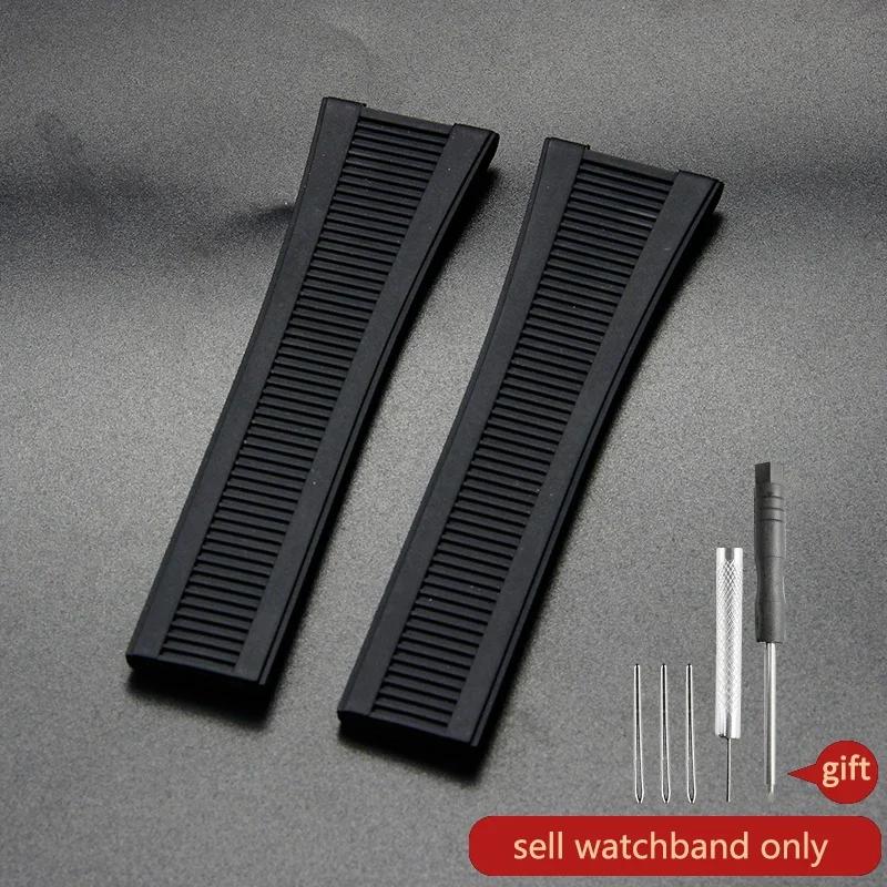 For Patek Philippe Nautilus Watch Strap 5711/5712/5726 Special Concave Interface Waterproof Silicone Watch Accessories 25x13mm