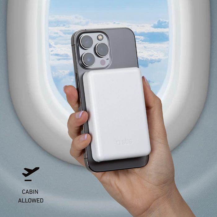 Batterie externe magnétique sans fil - sbs - 5000 mah - recharge rapide - compatible magsafe et android