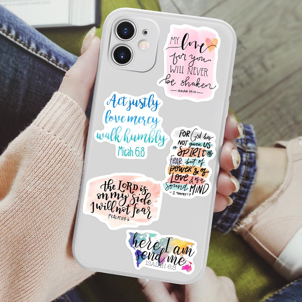 Inspirational Bible Verses Scripture Gospel Scrapbook Stickers Diy Gift Waterproof Decal For Laptop Phone Luggage Decorative