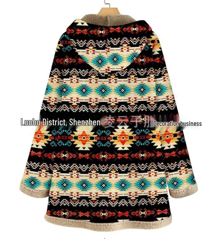 Winter 2023 Women's Cotton & Linen Printed Hooded Sweatshirts and Plush Jackets