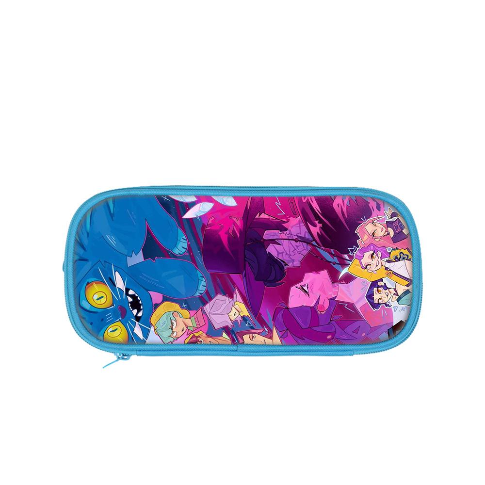 Student Blue Double-layer Pencil Case Kpop Witch Hunting Girl Group Student Storage Stationery Bag Pencil Bag
