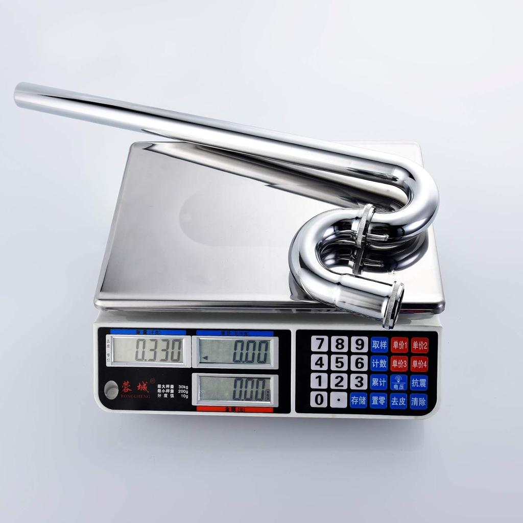 Sink Trap Brass S Trap for Bathroom Sink Kitchen Sink Sewer Pipe Drain Tube S Trap Chrome, WT04