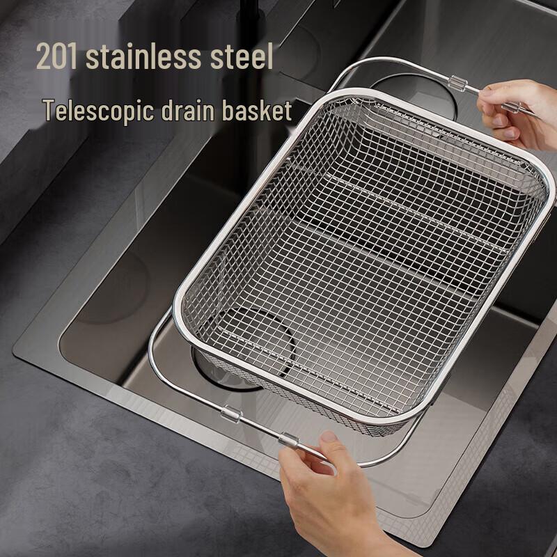Extendable Stainless Steel Kitchen Sink Dish Drainer Rack