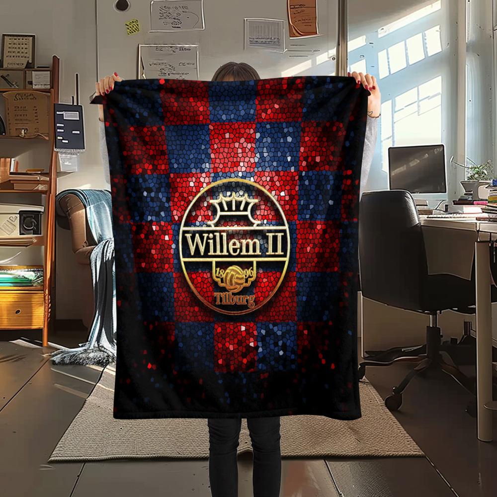 Football Club William II  Print Flannel Blanket, High quality Comfortable for All Seasons, Home Decor, Warmth and Comfort