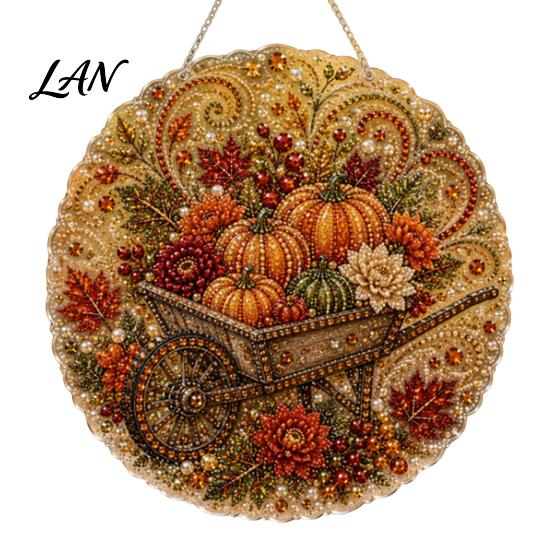 Garden Hanging Ornaments Autumn Diamond Painting Pendant, Acrylic Ornament, Decorative Art Craft for Outdoor Porch Decor Harvest Festival, Fall Theme