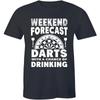 Funny Darts Graphic Tee Weekend Forecast Drinking Game Sports Men’s Unisex T-Shirt